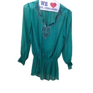 Sienna Rose green Sequin long sleeve top size M (137)